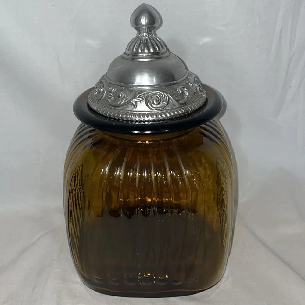 Artland Amber Glass Container